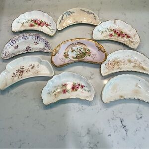 9 Antique Bone Plates